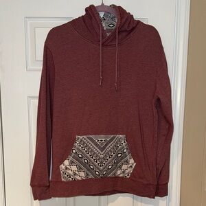On The Byas light red tribal pattern hoodie